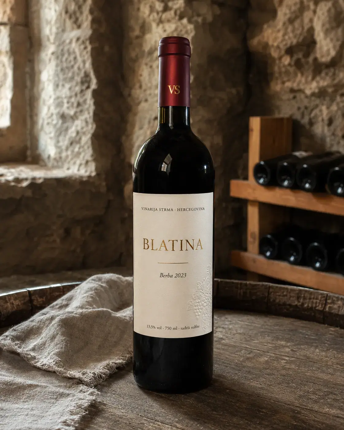 Boca Blatine vinarije Strma sa premium etiketom u hercegovačkom podrumu
